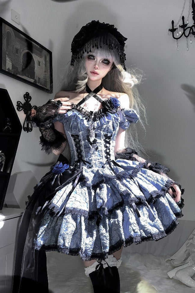 Medea's Kiss Dark Gothic Black JSK - LolitaEraBlack JSKSMedea's Kiss Dark Gothic Black JSK
