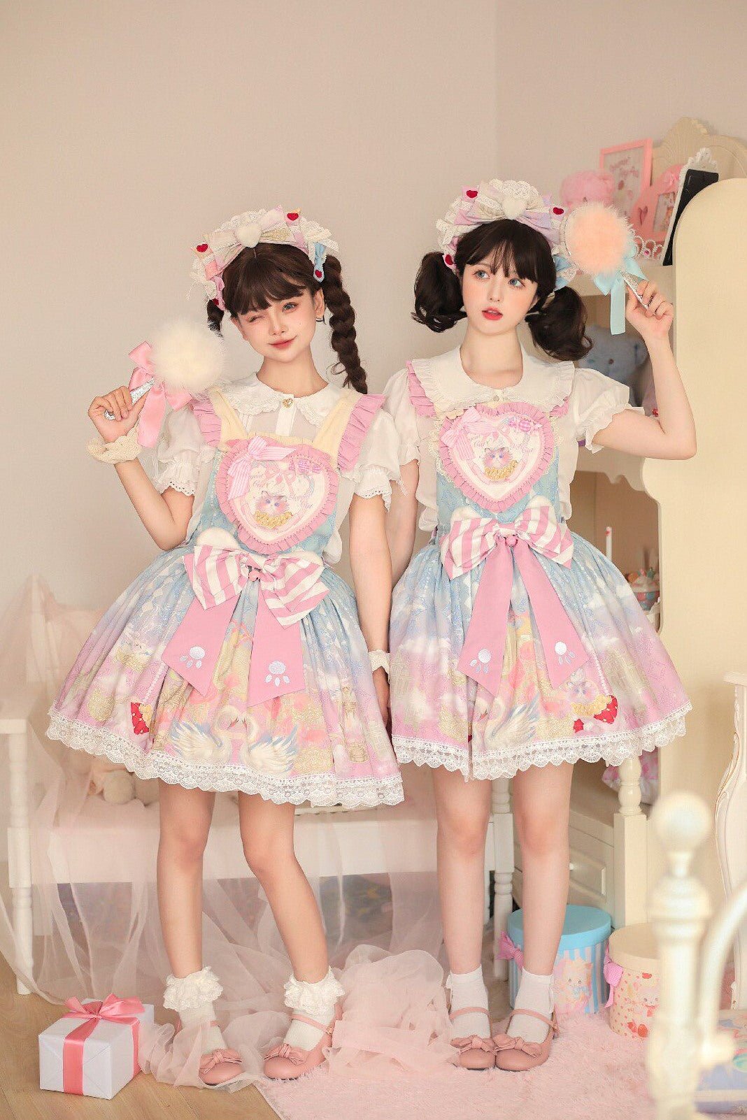 Meow Velvet Milk Candy Kawaii Cat Pink JSK - LolitaEraPink JSKSMeow Velvet Milk Candy Kawaii Cat Pink JSK