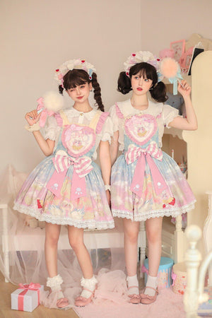 Meow Velvet Milk Candy Kawaii Cat Pink JSK - LolitaEraPink JSKSMeow Velvet Milk Candy Kawaii Cat Pink JSK