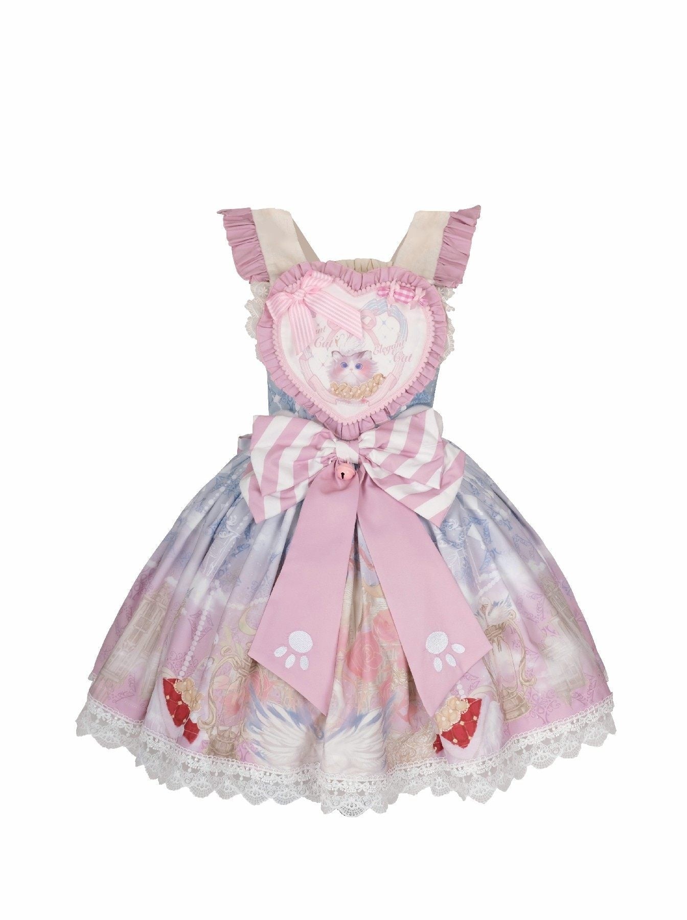 Meow Velvet Milk Candy Kawaii Cat Pink JSK - LolitaEraPink JSKSMeow Velvet Milk Candy Kawaii Cat Pink JSK