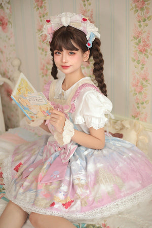 Meow Velvet Milk Candy Kawaii Cat Pink JSK - LolitaEraPink JSKSMeow Velvet Milk Candy Kawaii Cat Pink JSK