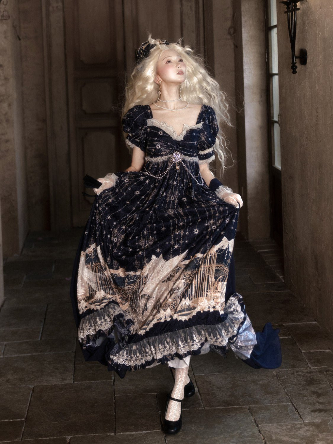 Mermaid Ode Empire Waist Gown - LolitaEraOP Dress+Waist ChainSMermaid Ode Empire Waist Gown