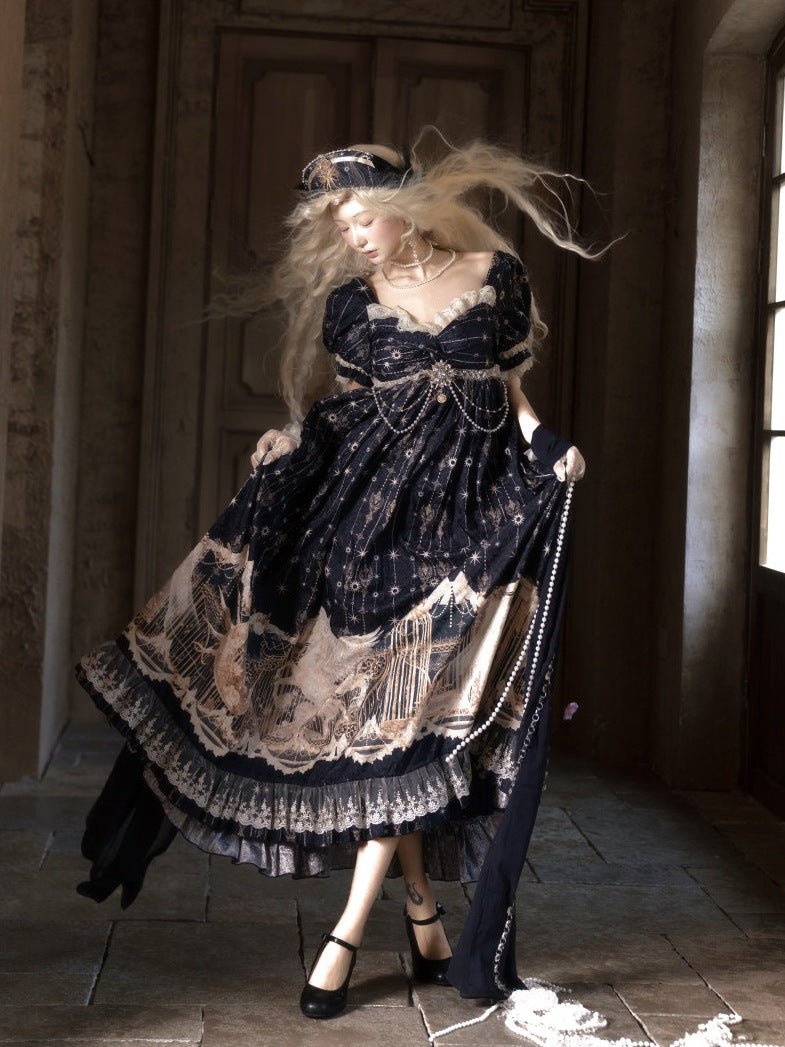 Mermaid Ode Empire Waist Gown - LolitaEraOP Dress+Waist ChainSMermaid Ode Empire Waist Gown