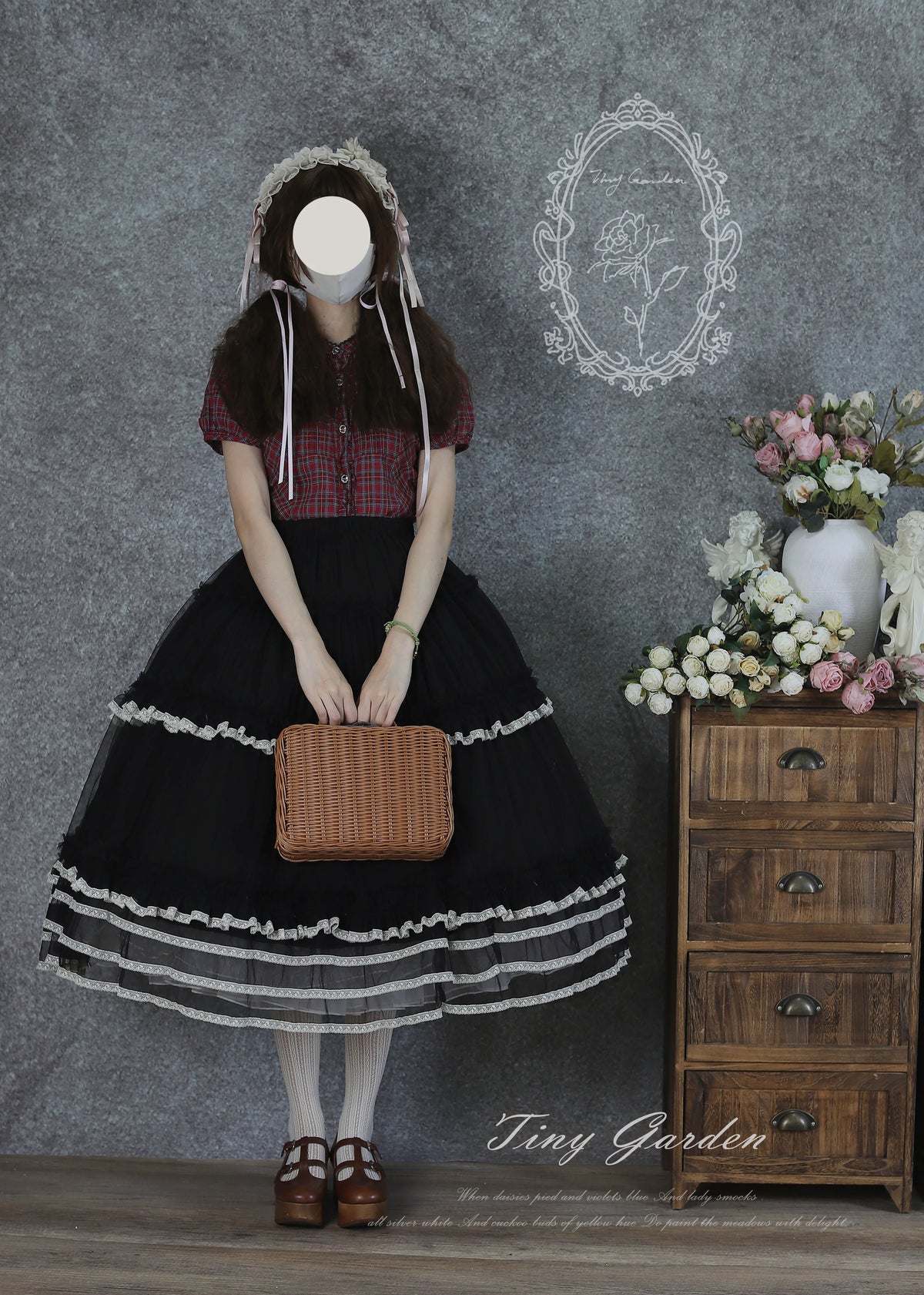 Jardin Garden Mesh Lace Trim Elegant Full Skirt Petticoat Lolita