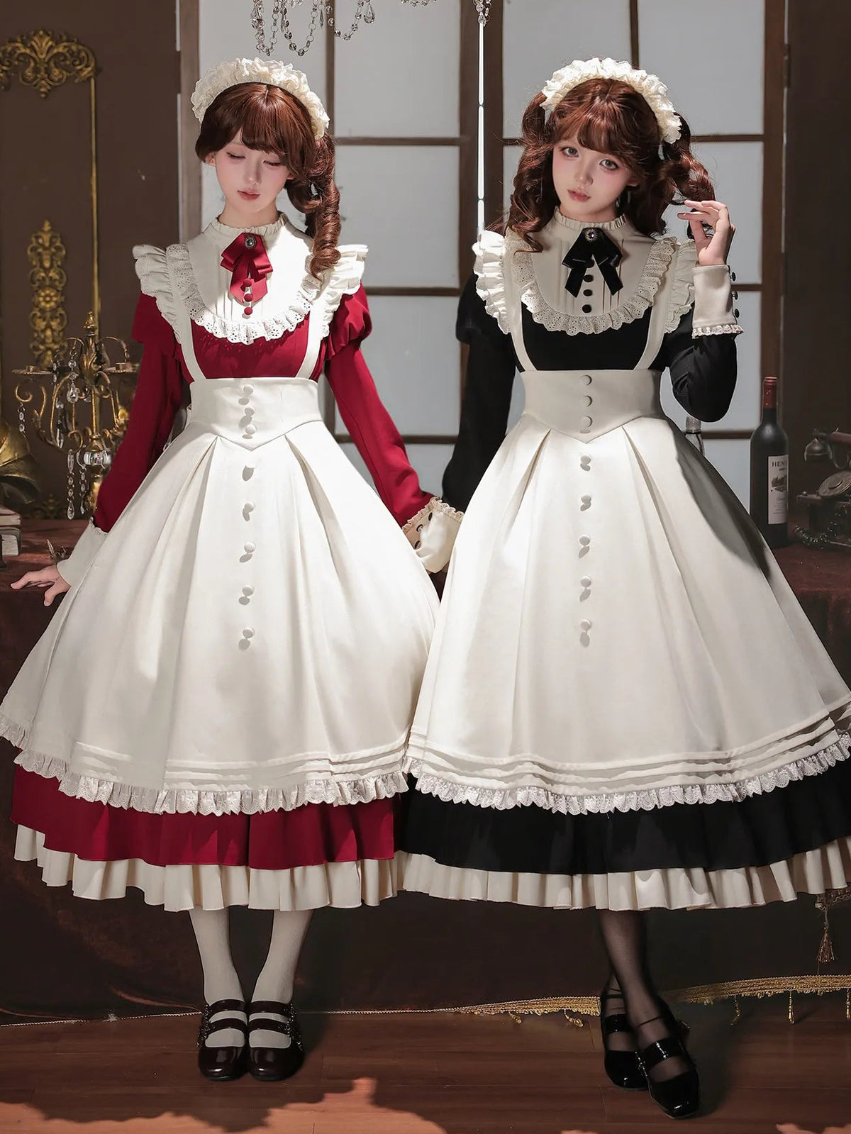 Letters and Poems · Miss Lita | WP Original Sub-brand Elegant Maid Stand-up Collar OP Apron Twin Lolita Autumn