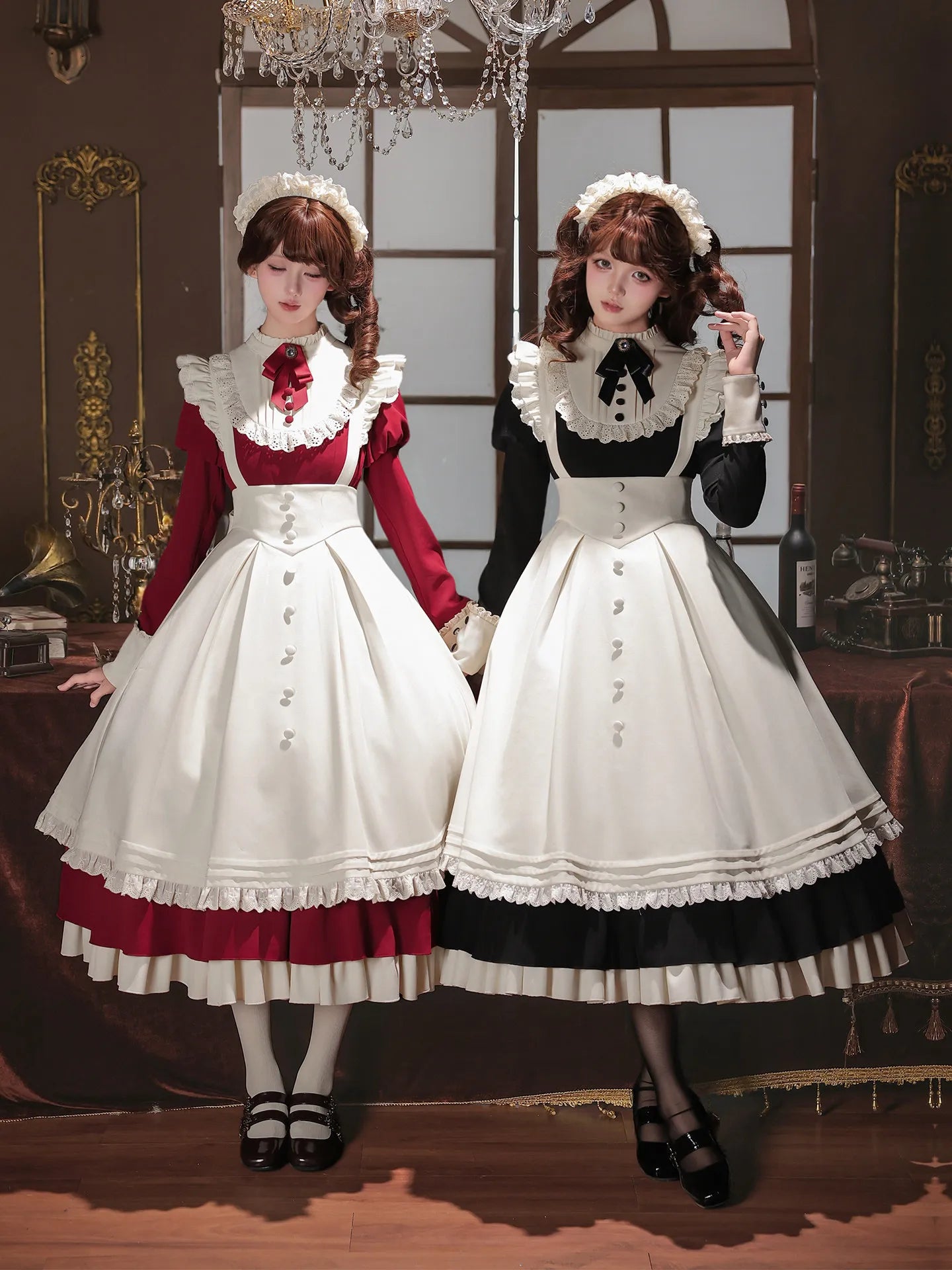 Letters and Poems · Miss Lita | WP Original Sub-brand Elegant Maid Stand-up Collar OP Apron Twin Lolita Autumn