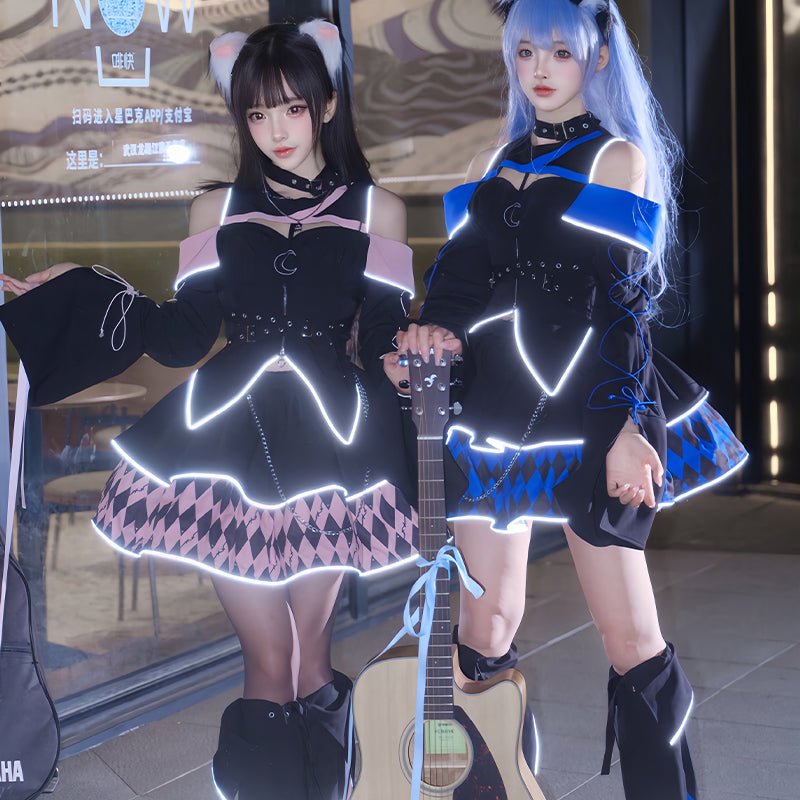 Moon Hidden Magical Girl Blue Battle Costume - LolitaEraBlue SetSMoon Hidden Magical Girl Blue Battle Costume