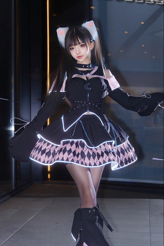 Moon Hidden Magical Girl Pink Battle Costume - LolitaEraPink SetSMoon Hidden Magical Girl Pink Battle Costume