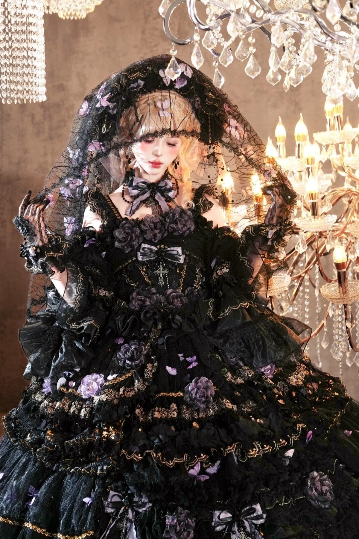 Moonlit Butterfly Dance Gothic Lolita Accessories - LolitaEra