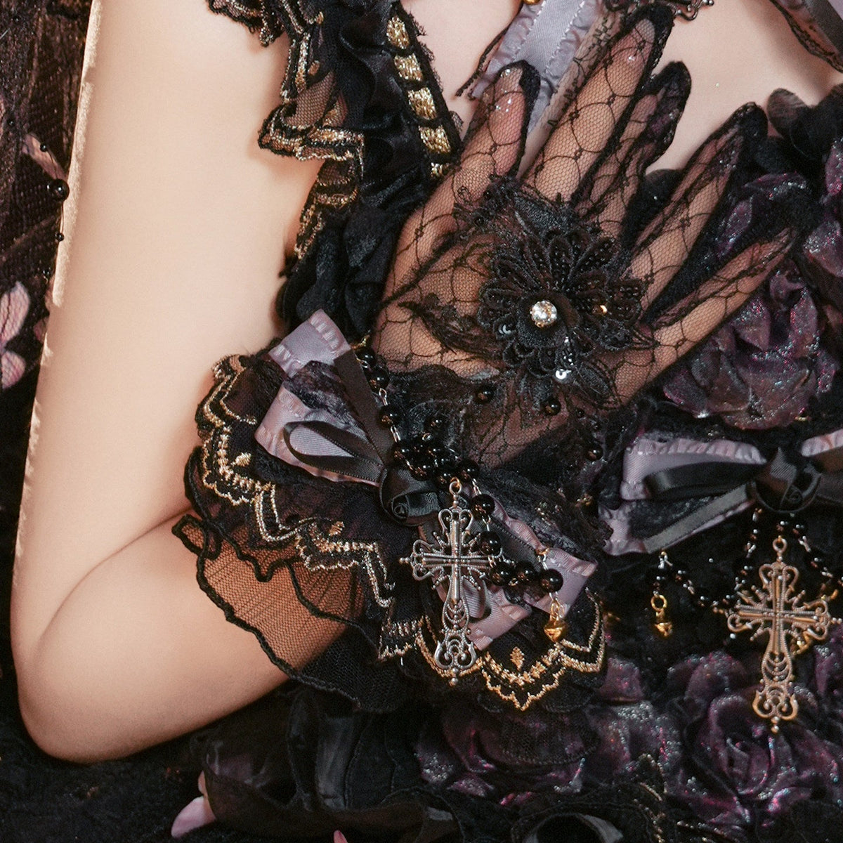 Moonlit Butterfly Dance Gothic Lolita Accessories - LolitaEra
