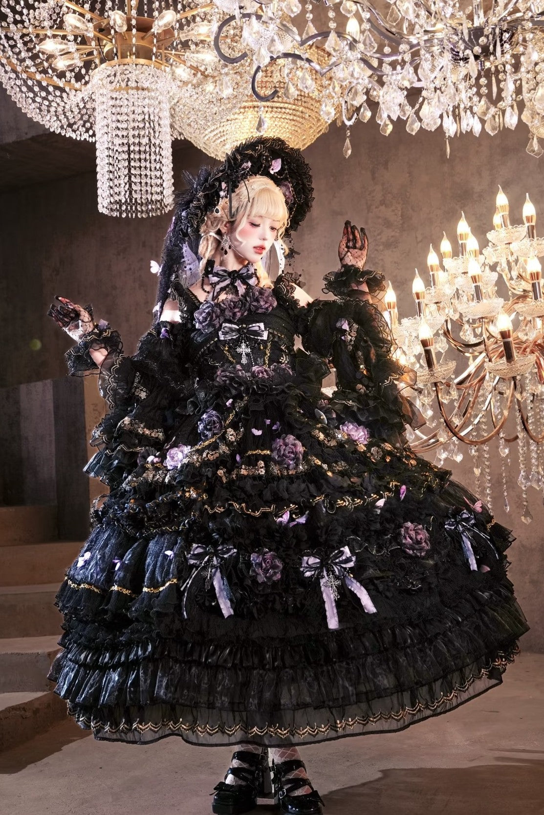 Moonlit Butterfly Dance Gothic Lolita Accessories - LolitaEra