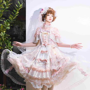 Moonlit Serenade Wedding Lolita JSK Set 1237 - LolitaEraPink SetSMoonlit Serenade Wedding Lolita JSK Set 1237