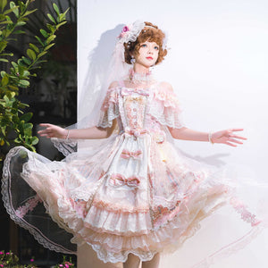 Moonlit Serenade Wedding Lolita JSK Set 1237 - LolitaEraPink SetSMoonlit Serenade Wedding Lolita JSK Set 1237