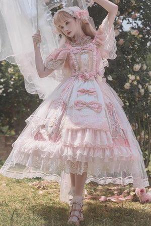 Moonlit Serenade Wedding Lolita JSK Set 1237 - LolitaEraPink SetSMoonlit Serenade Wedding Lolita JSK Set 1237