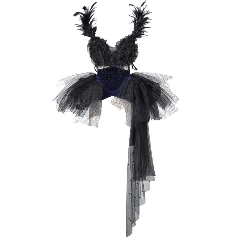 Mourning Day Dark Tulle Ballet Skirt Set - LolitaEra