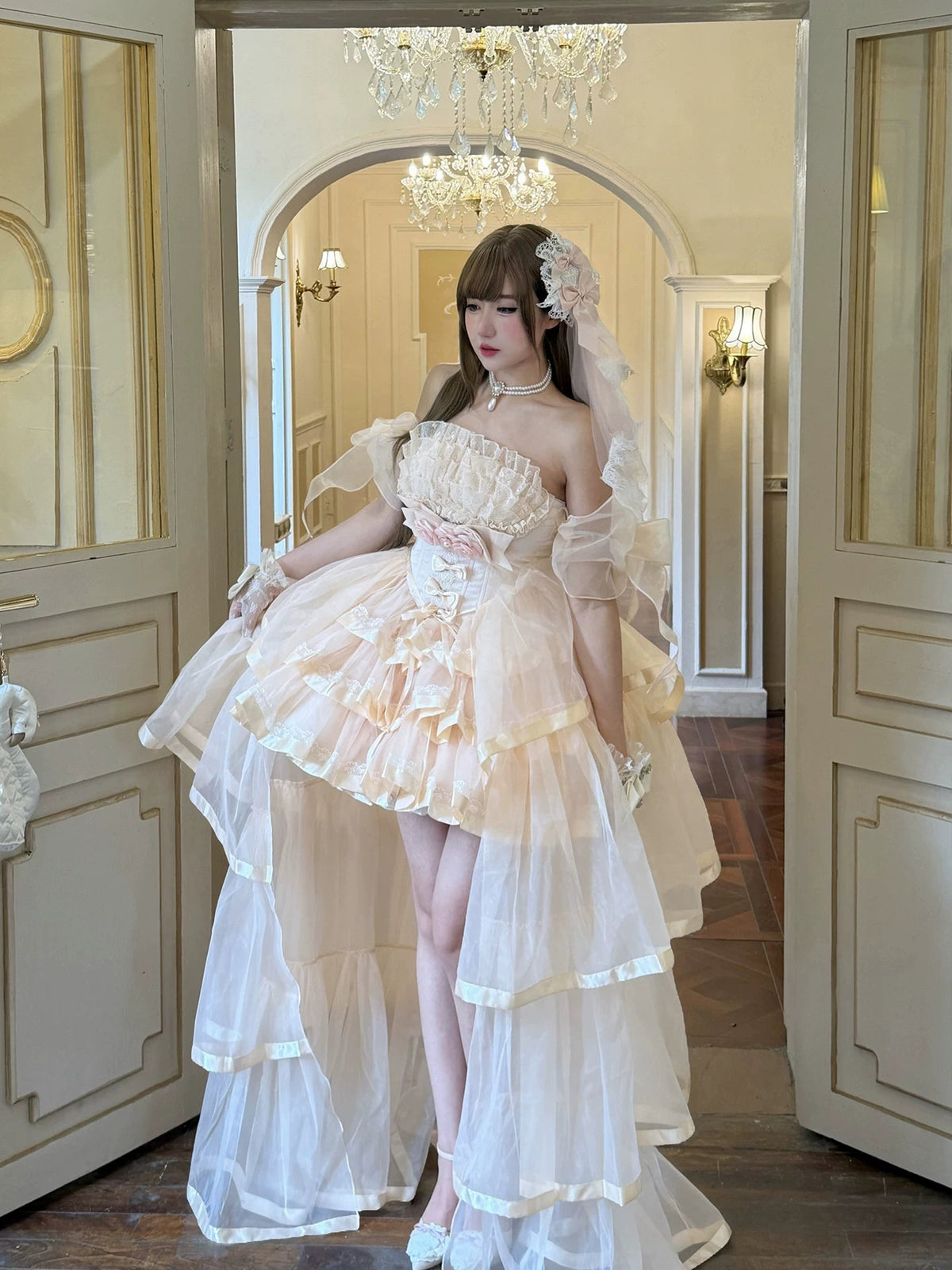 Mousse Love Song Short JSK Ballet Bridal Lolita Dress - LolitaEra