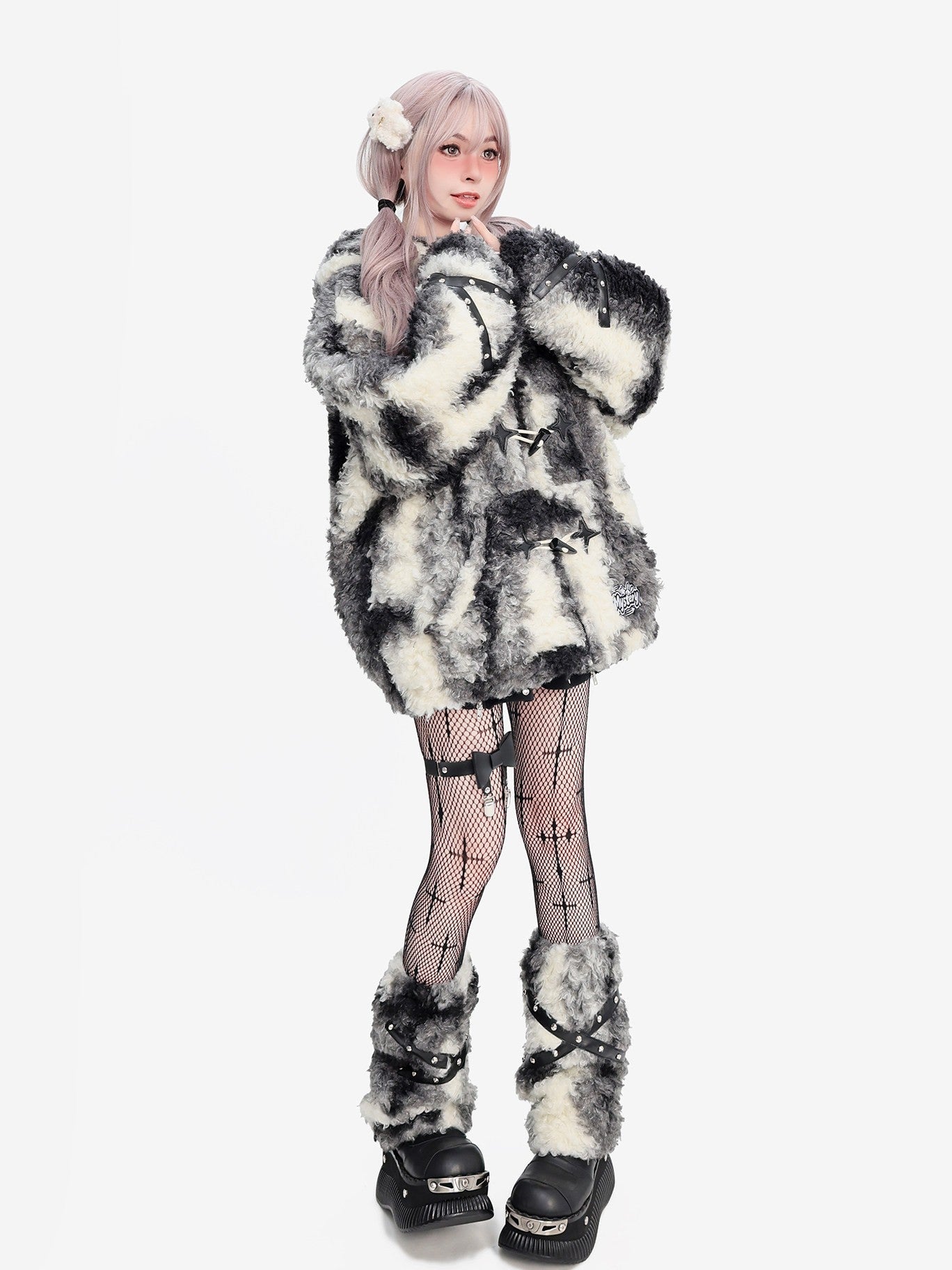 Mystery Rabbit Tribe Faux Rabbit Fur Plush Coat - LolitaEraBlack TopSMystery Rabbit Tribe Faux Rabbit Fur Plush Coat