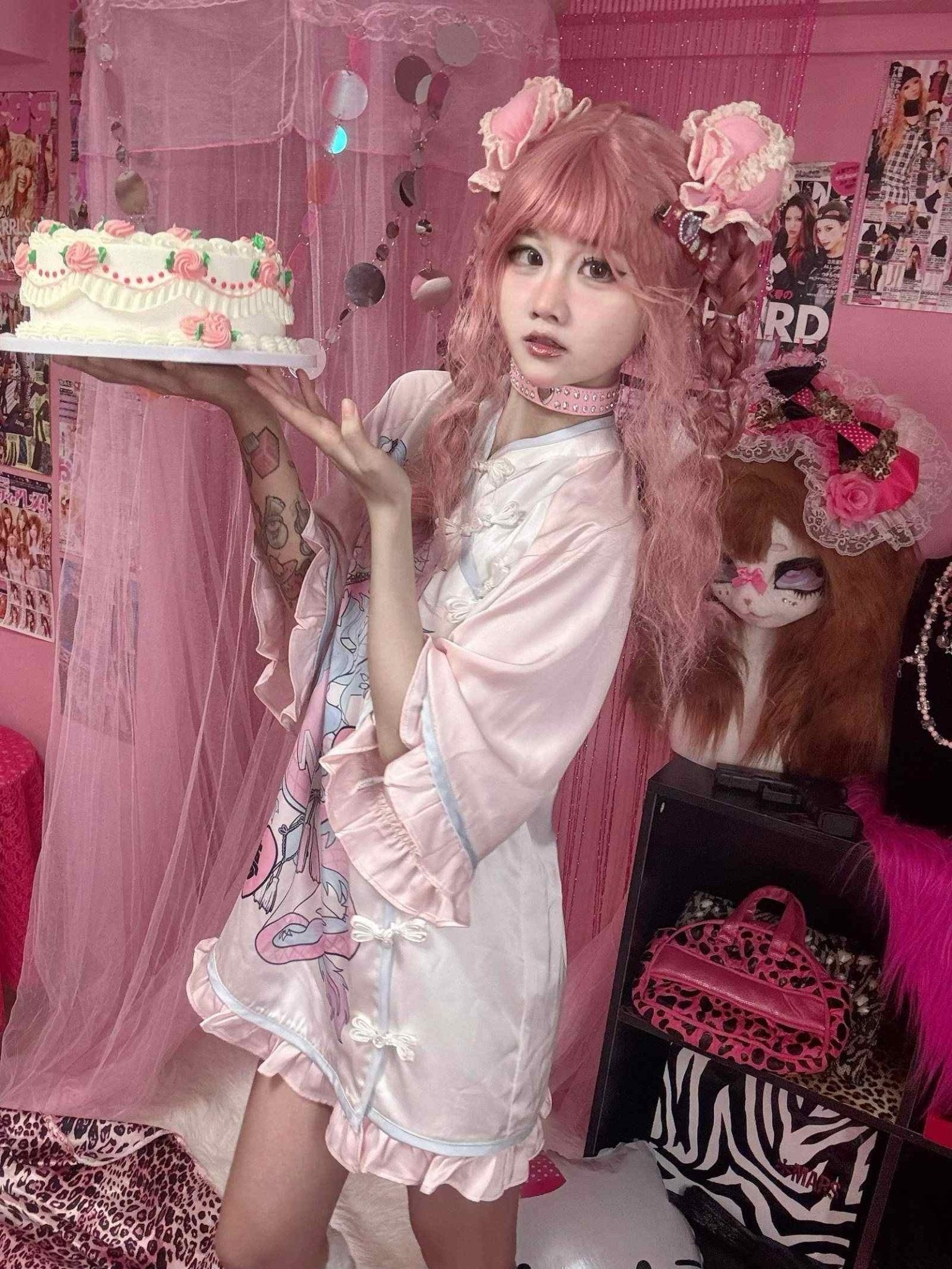 Neo - Chinese Anime Subculture Sweet & Edgy Qipao Dress - LolitaEraWhite ShortsSNeo - Chinese Anime Subculture Sweet & Edgy Qipao Dress