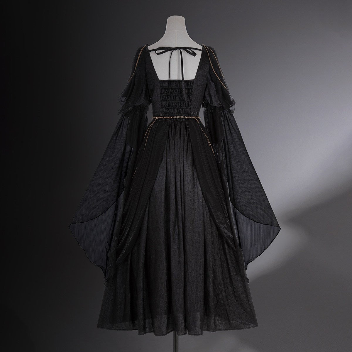Night Envoy Gothic Black Grecian Dress 1331 - LolitaEraBlackSNight Envoy Gothic Black Grecian Dress 1331