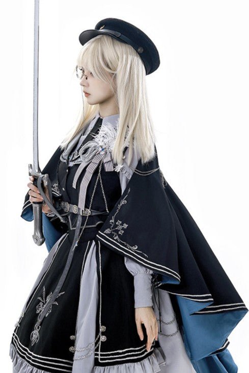 Night Pact - Pants Style Prince Blue Military Lolita Uniform - LolitaEraPantsSNight Pact - Pants Style Prince Blue Military Lolita Uniform