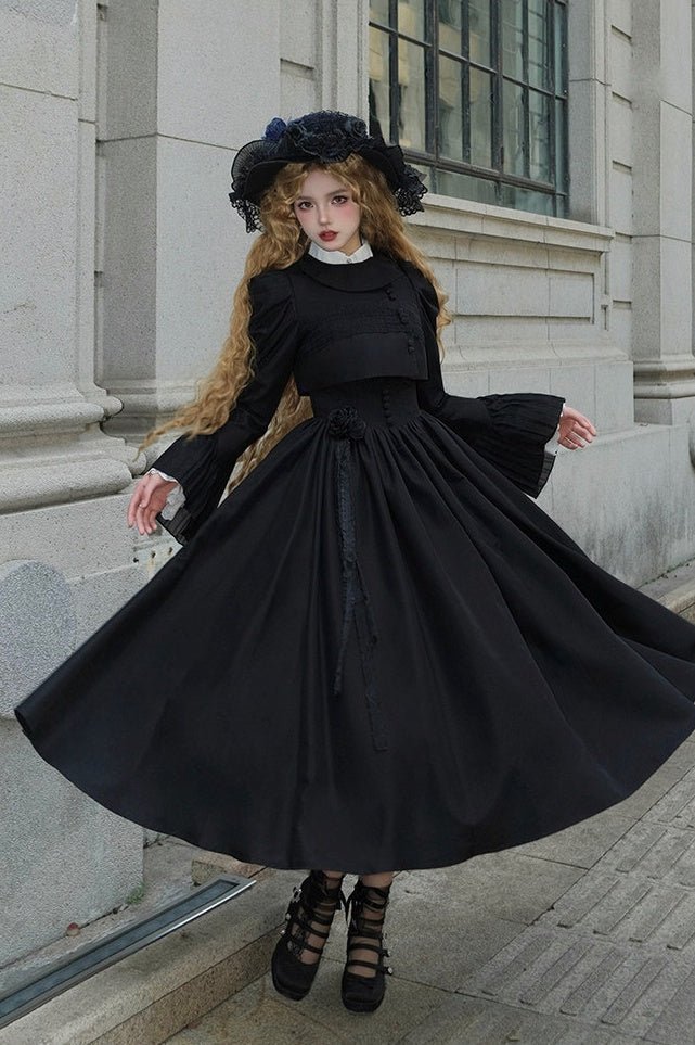 Night Traveler Lolita JSK Set - LolitaEraBlack CoatSNight Traveler Lolita JSK Set