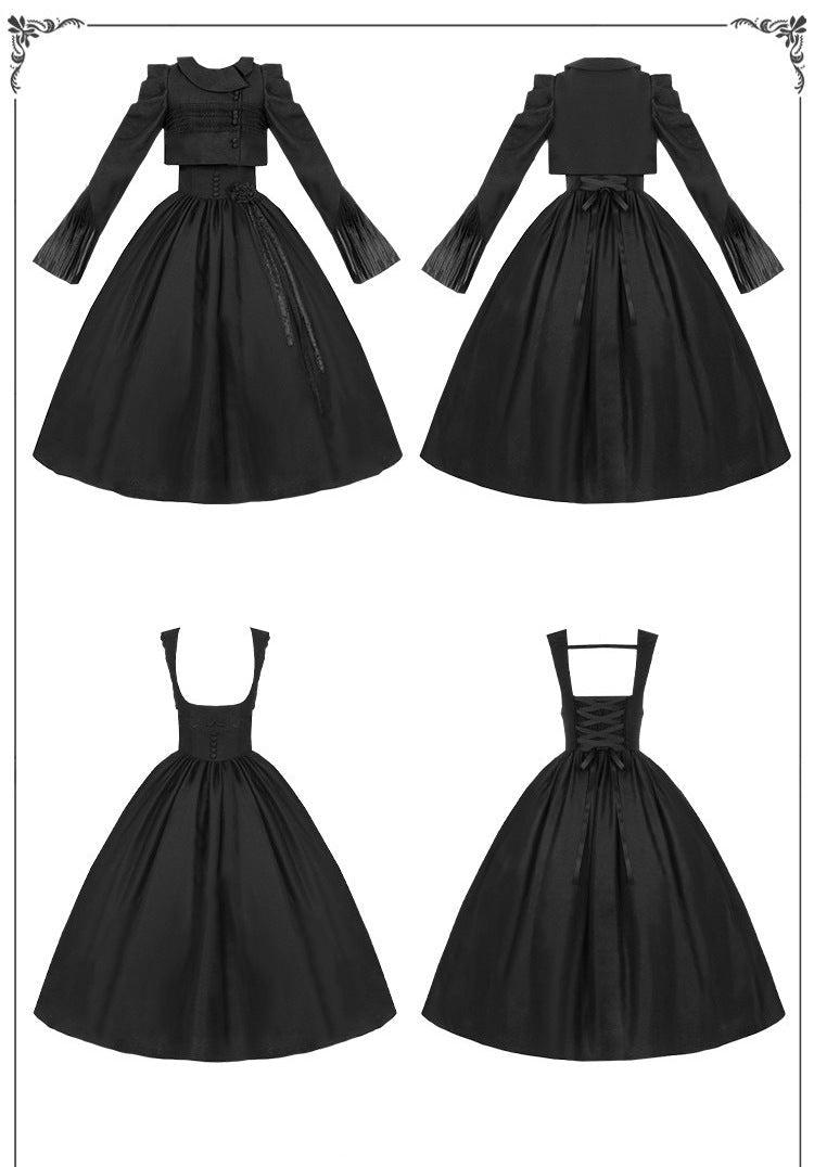Night Traveler Lolita JSK Set - LolitaEraBlack CoatSNight Traveler Lolita JSK Set