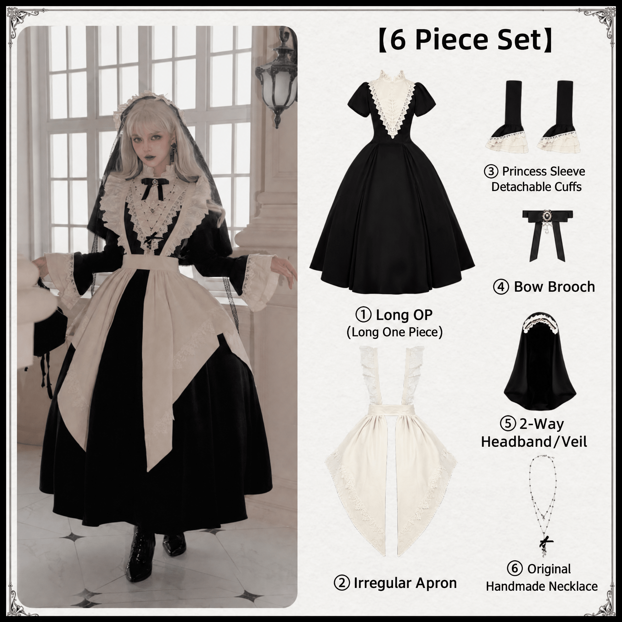 Nocturne Gothic Nun OP Set - LolitaEra
