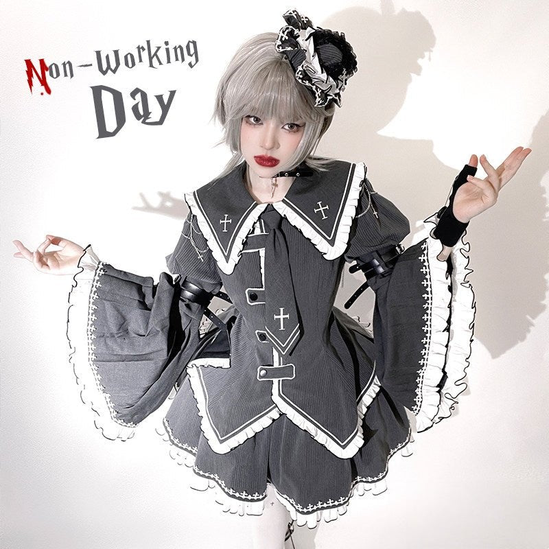 Non - Workday Gothic Lolita Princess Sleeve Dress - LolitaEraTop+SKSNon - Workday Gothic Lolita Princess Sleeve Dress
