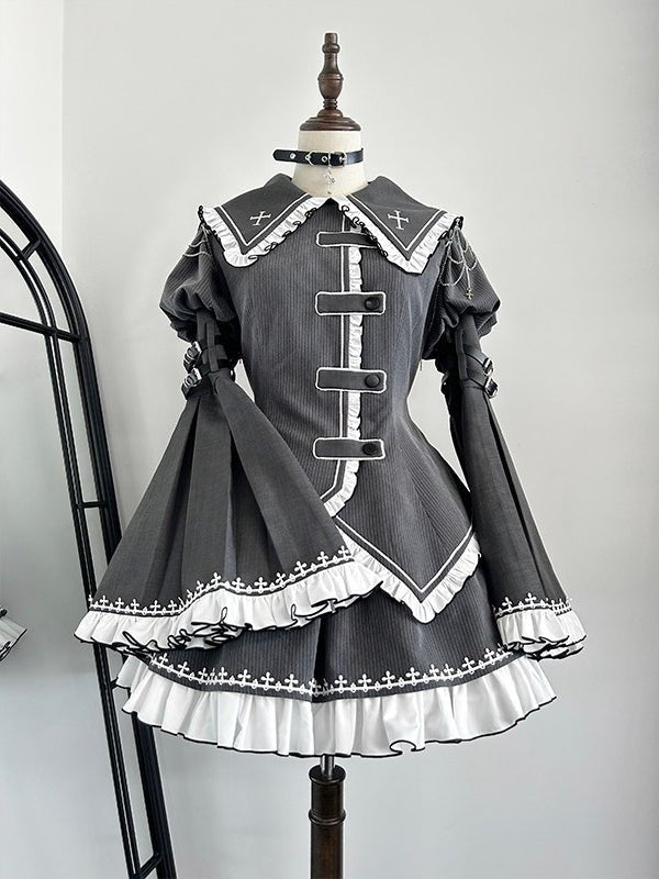 Non - Workday Gothic Lolita Princess Sleeve Dress - LolitaEraTop+SKSNon - Workday Gothic Lolita Princess Sleeve Dress