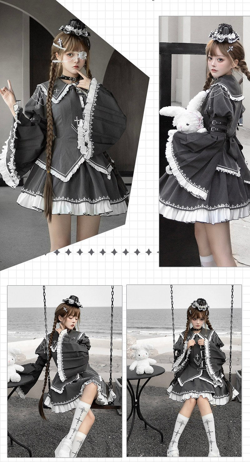 Non - Workday Gothic Lolita Princess Sleeve Dress - LolitaEraTop+SKSNon - Workday Gothic Lolita Princess Sleeve Dress