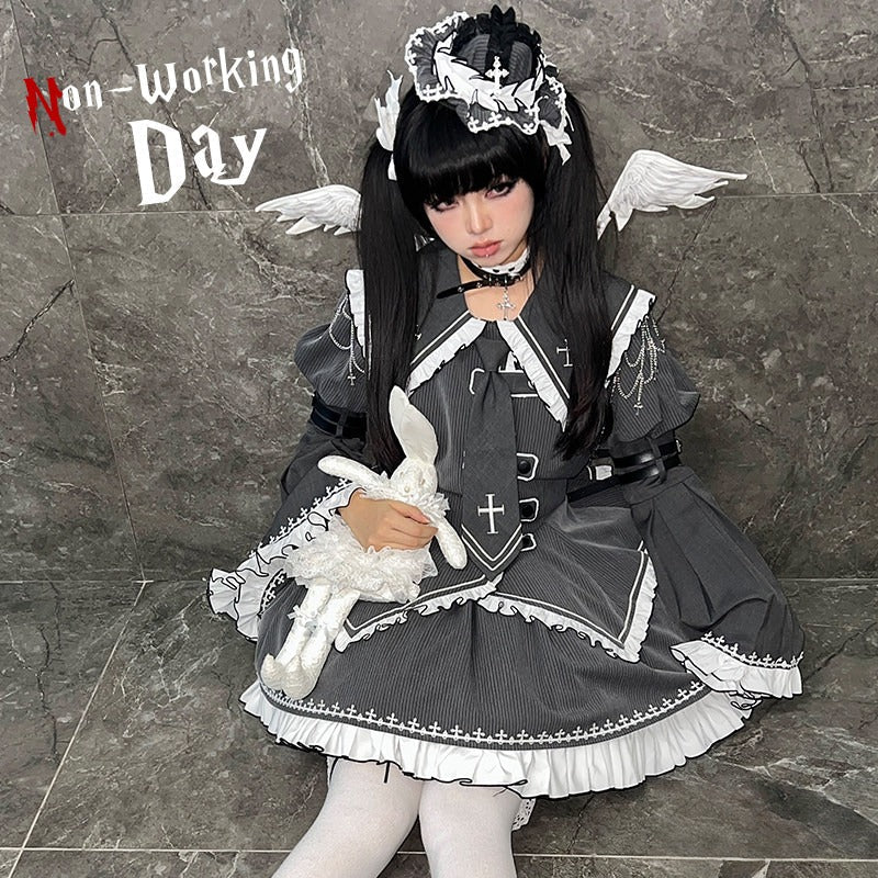 Non - Workday Gothic Lolita Princess Sleeve Dress - LolitaEraTop+SKSNon - Workday Gothic Lolita Princess Sleeve Dress
