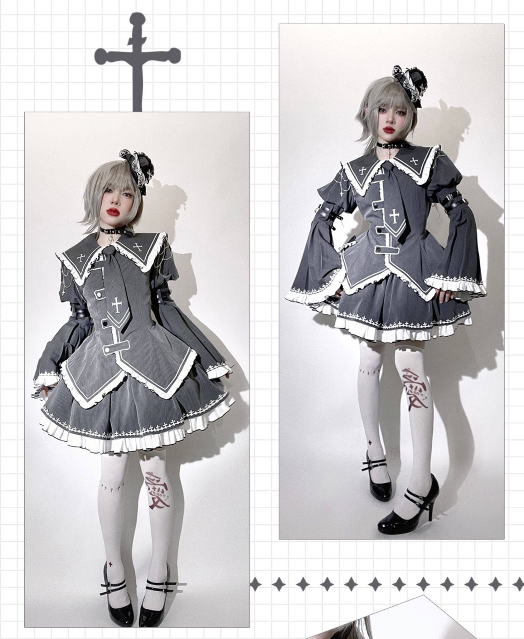 Non - Workday Gothic Lolita Princess Sleeve Dress - LolitaEraTop+SKSNon - Workday Gothic Lolita Princess Sleeve Dress