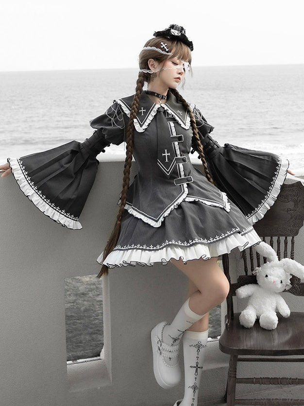 Non - Workday Gothic Lolita Princess Sleeve Dress - LolitaEraTop+SKSNon - Workday Gothic Lolita Princess Sleeve Dress