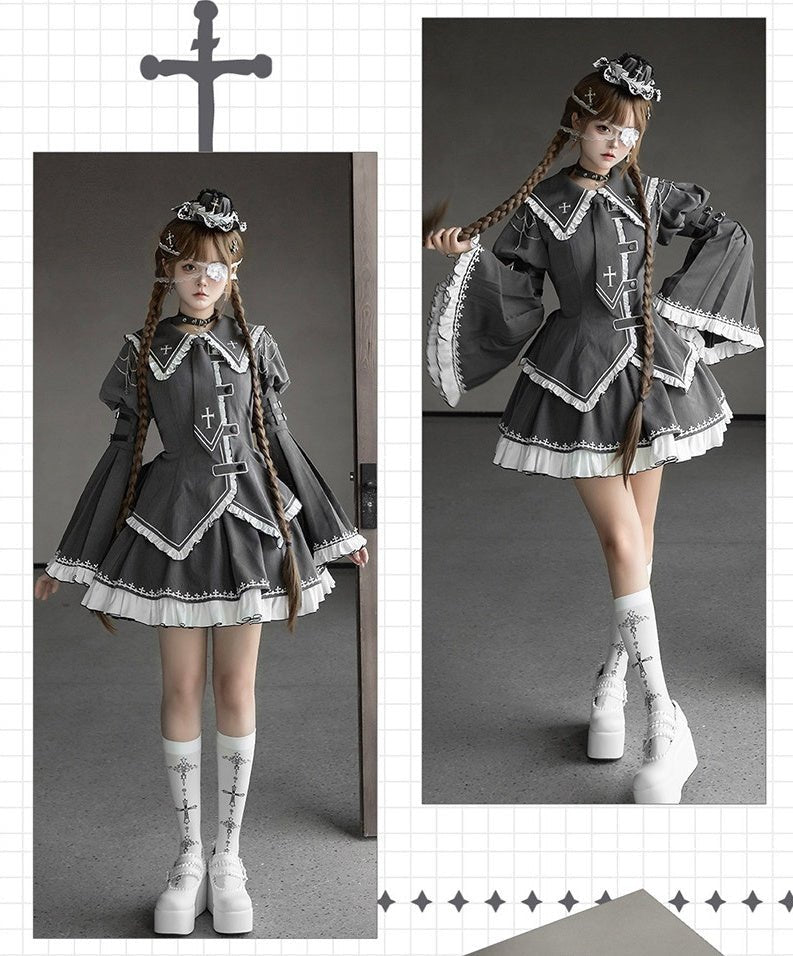 Non - Workday Gothic Lolita Princess Sleeve Dress - LolitaEraTop+SKSNon - Workday Gothic Lolita Princess Sleeve Dress