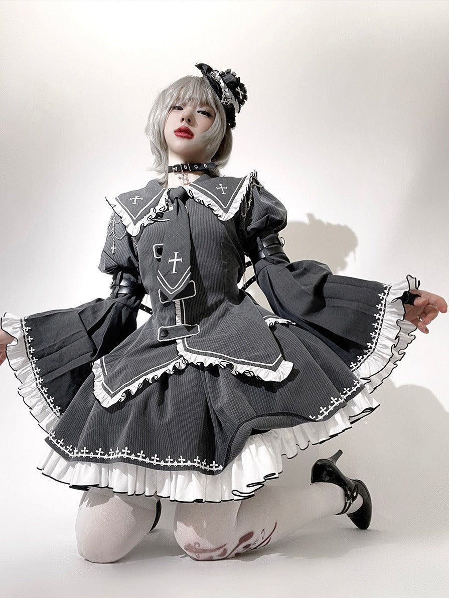 Non - Workday Gothic Lolita Princess Sleeve Dress - LolitaEraTop+SKSNon - Workday Gothic Lolita Princess Sleeve Dress