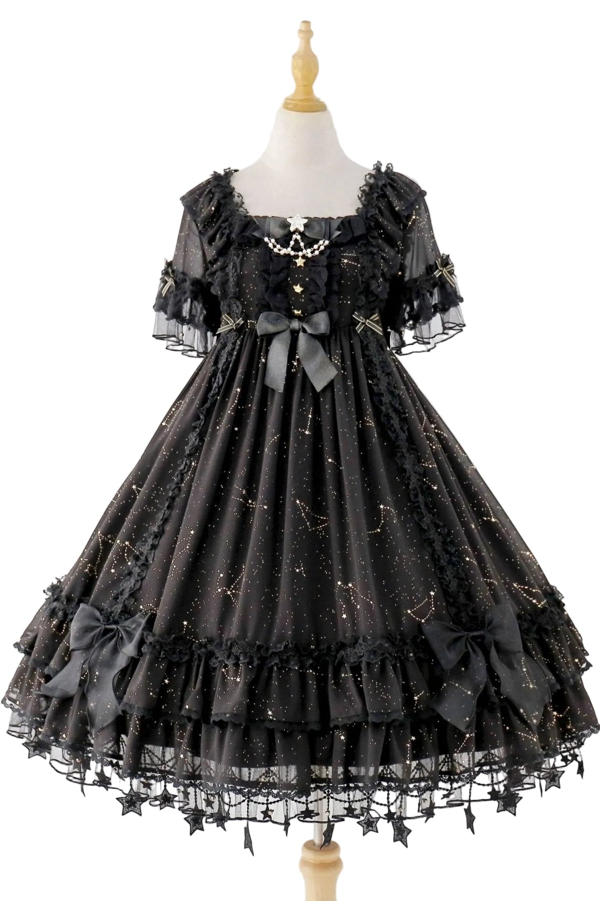 November Sakuya Gothic Constellation Short Sleeve Lolita OP - LolitaEra