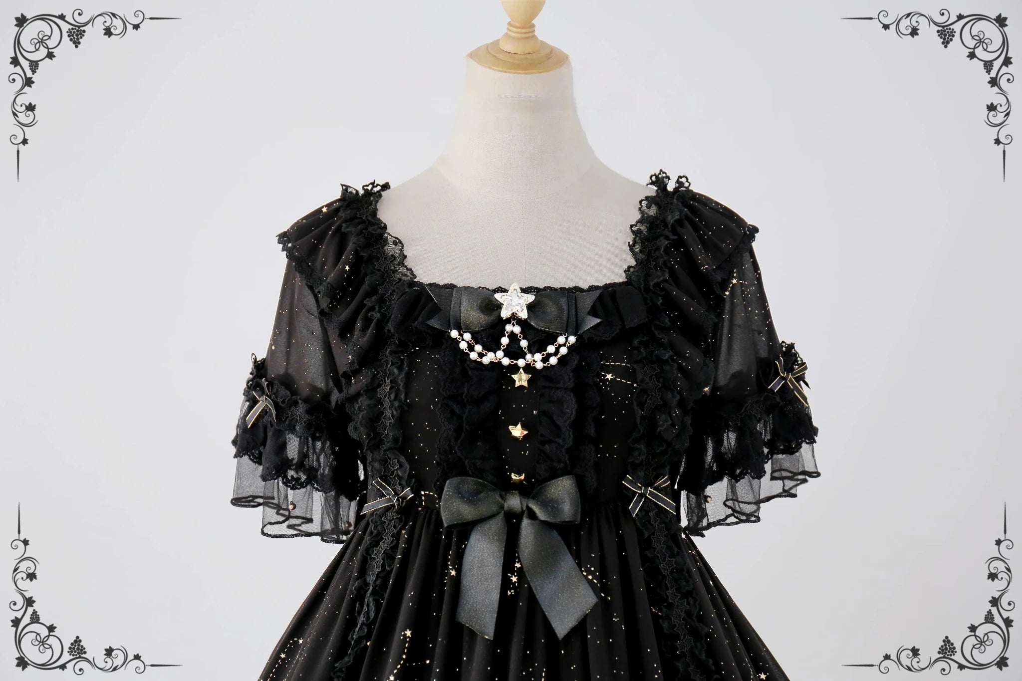 November Sakuya Gothic Constellation Short Sleeve Lolita OP - LolitaEra