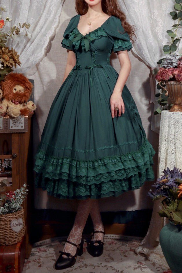 Nyx's Kiss High - Neck Elegant French Lolita Dress - LolitaEraBlackSNyx's Kiss High - Neck Elegant French Lolita Dress