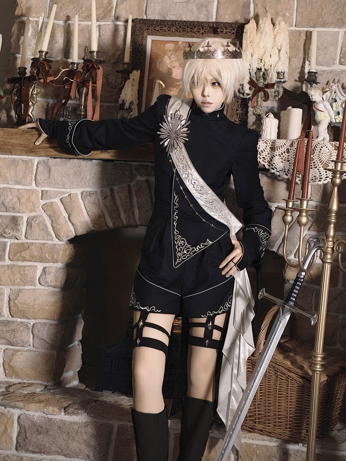 Oathkeeper Sword | Dark Gothic Prince Outfit 1330 - LolitaEraTopSOathkeeper Sword | Dark Gothic Prince Outfit 1330
