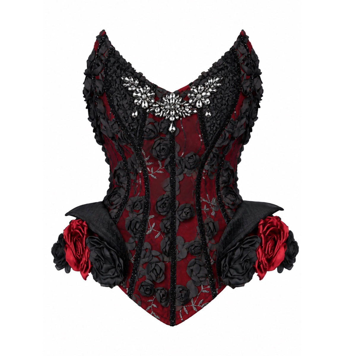 【October 20, 20:00PM】Emerald Night Gothic Halloween Pomegranate Crimson Bone Lace Bra