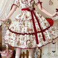 Lolita Sweet Strawberry Bear Cookie OP Dress LS1021