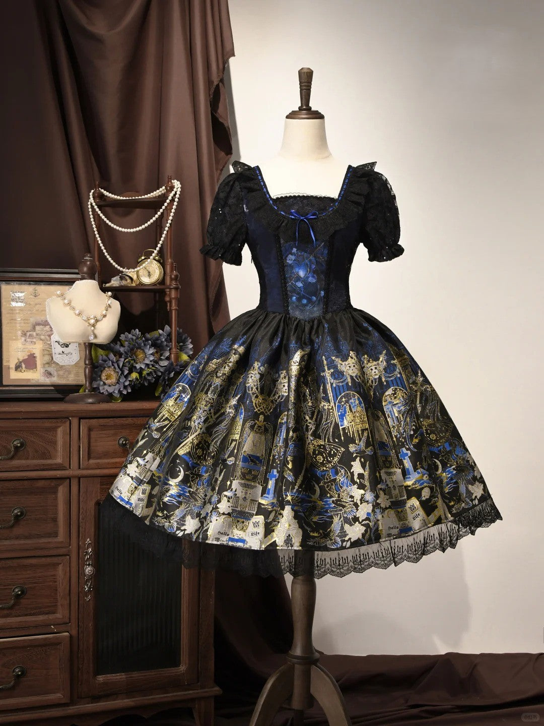 Tale of the Raven Goddess Original Gothic Lolita JSK/OP Dress