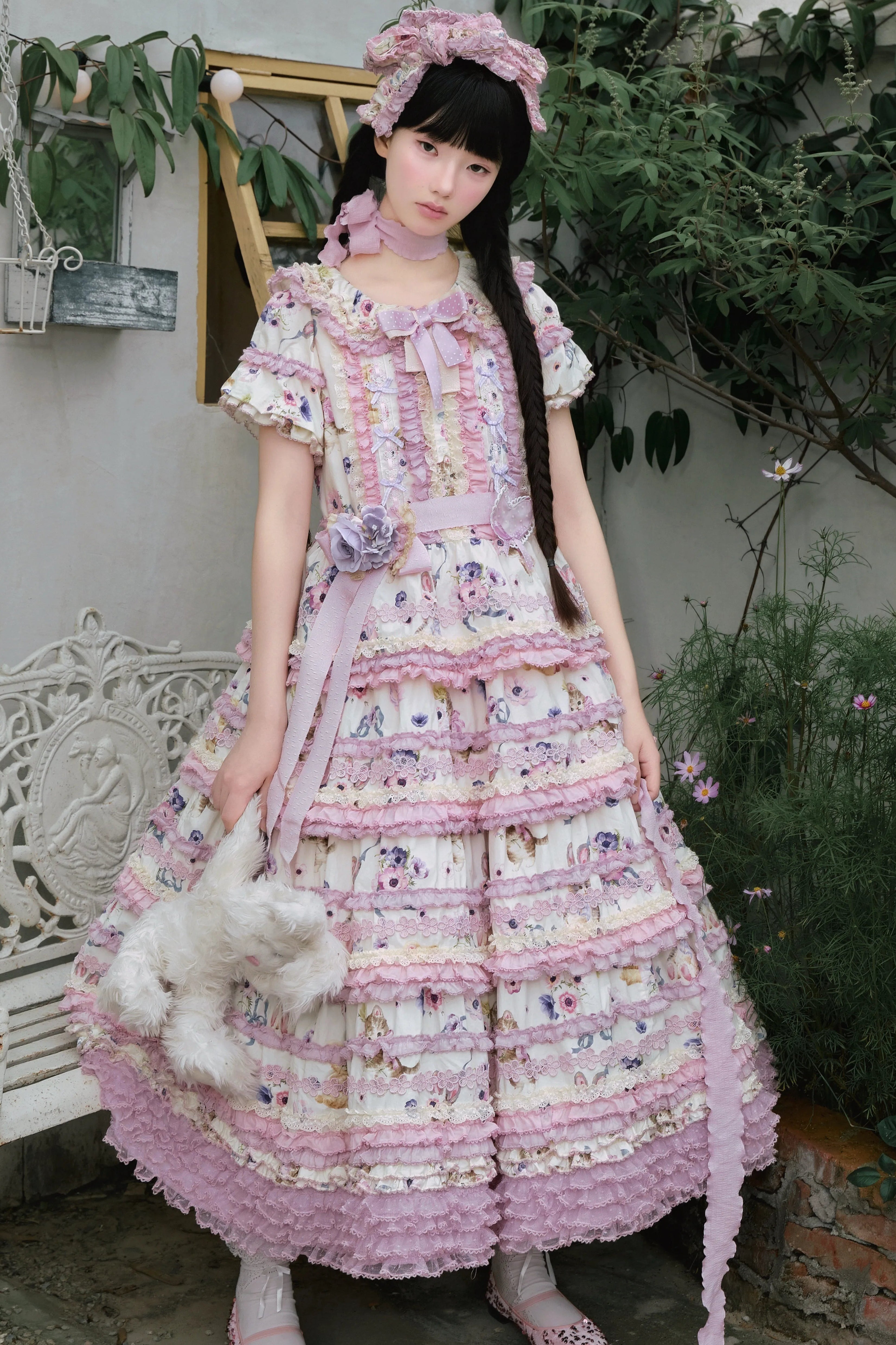 Be My Sweetheart Floral Tiered Sweet Lolita OP JSK Dress