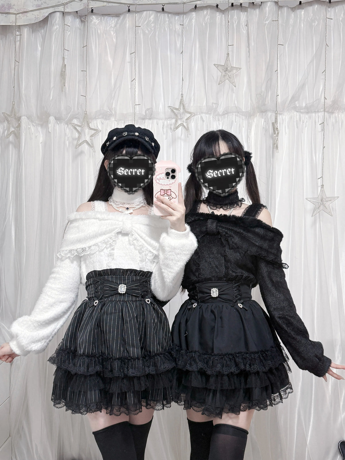 Genuine design lace Japanese skirt with bow