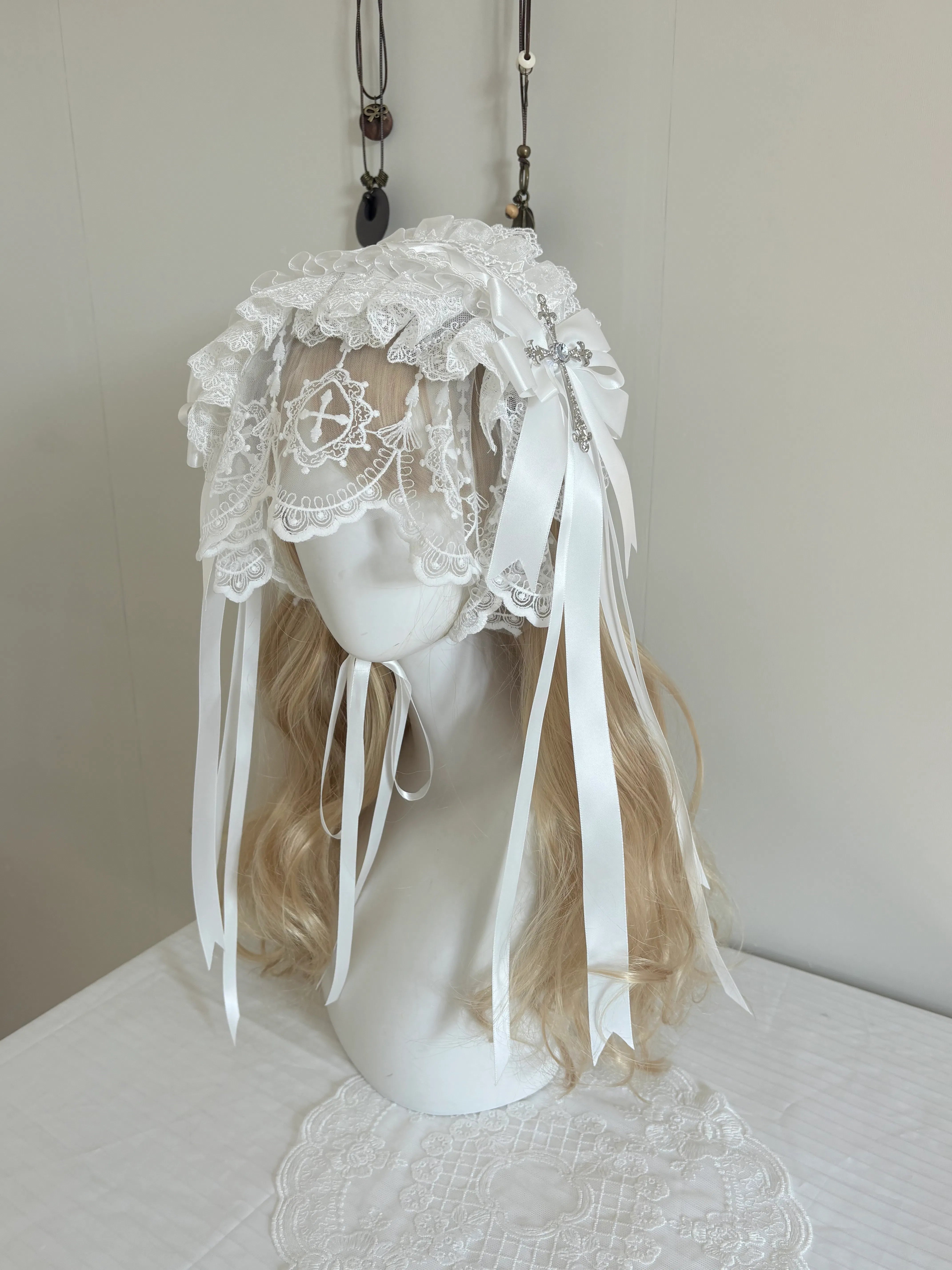 Otherworld Dream - Original Gothic White Ghost Angel Subculture Nun Veil Headband Lolita