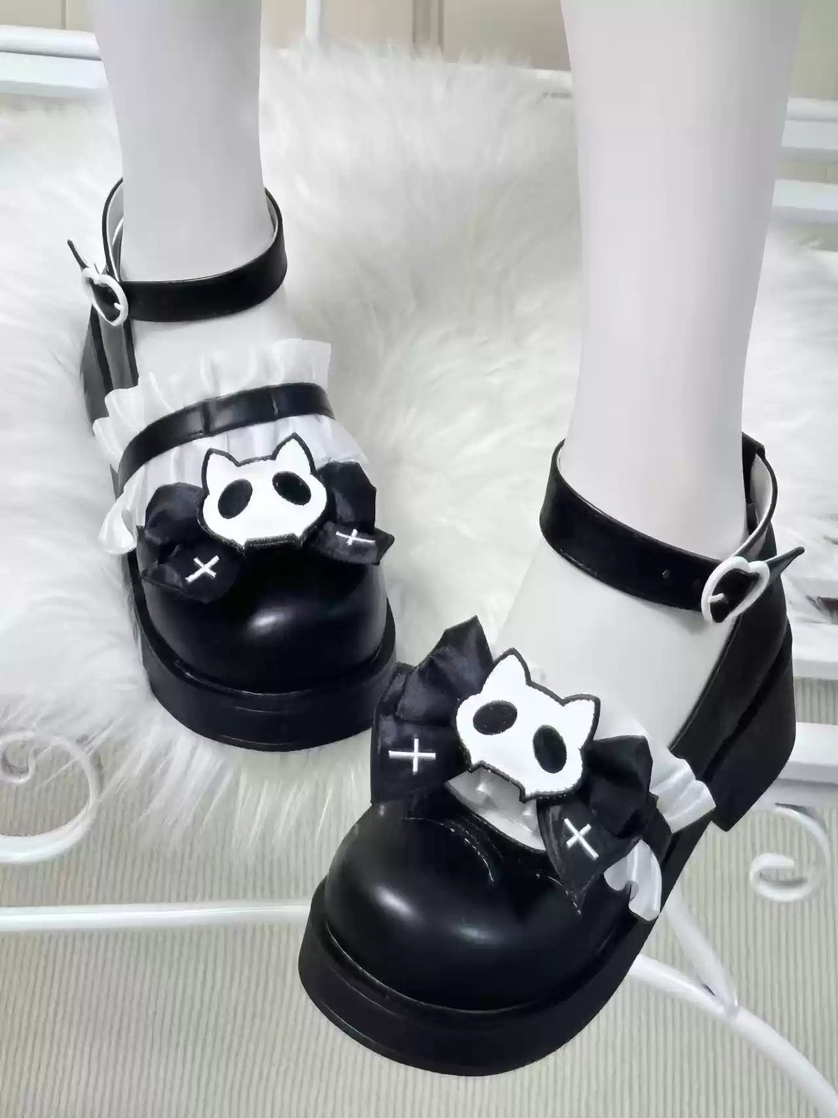 Original Japanese Style Shallow Platform Shoes Gothic Low-Heel Shoes