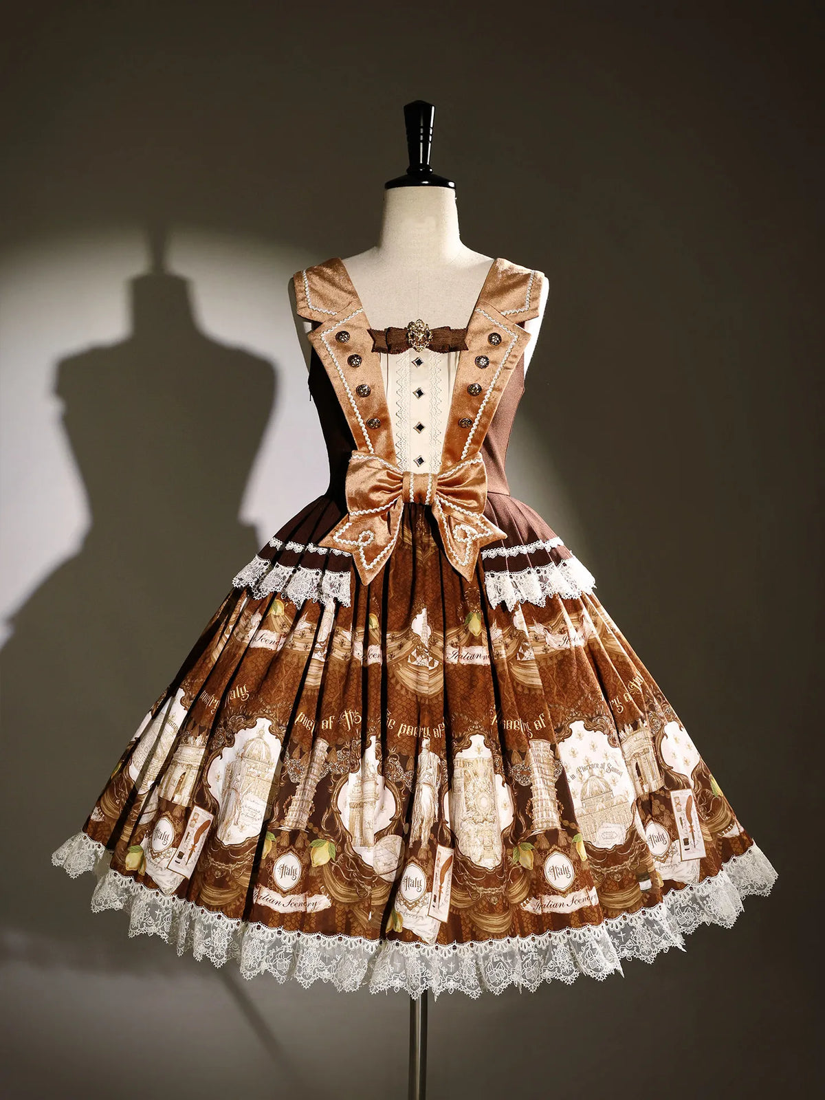 [Deposit] Alice girl Original New Lolita Italian Travelogue British Style JSK OP Skirt