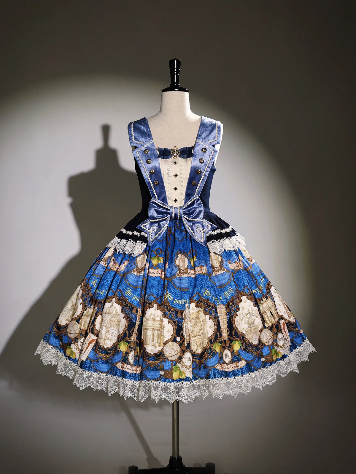 [Deposit] Alice girl Original New Lolita Italian Travelogue British Style JSK OP Skirt