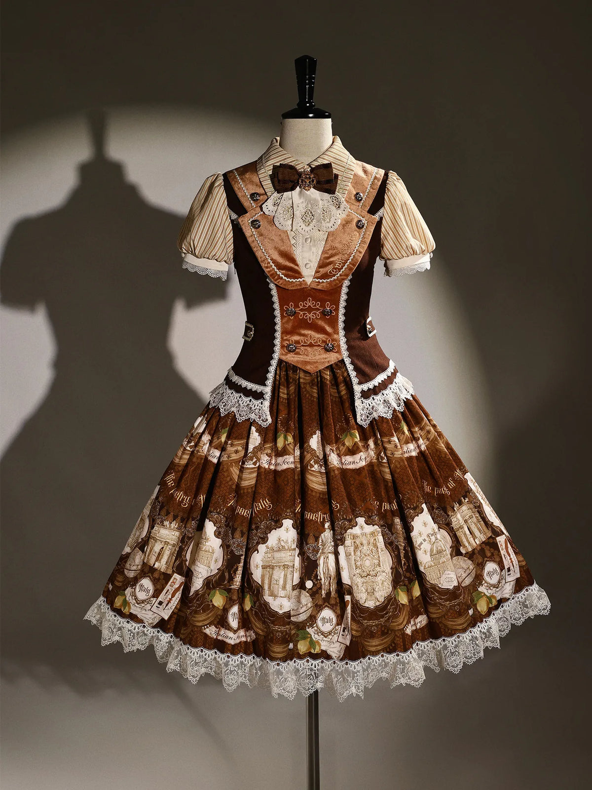 [Deposit] Alice girl Original New Lolita Italian Travelogue British Style JSK OP Skirt