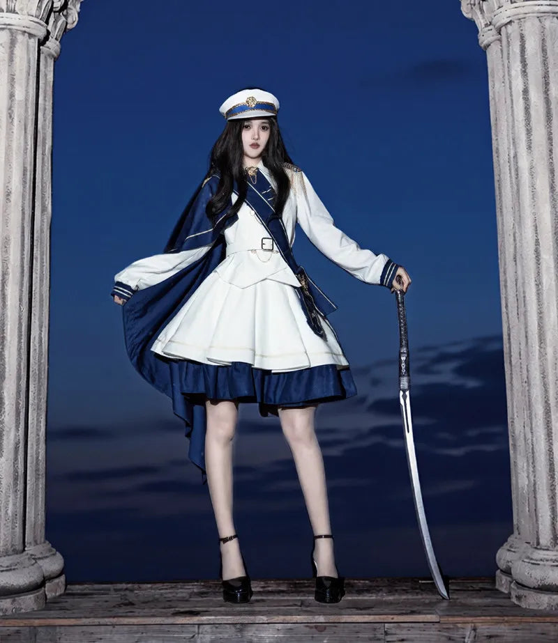 Maochiyu Original Military Lolita [Holy Crown Rose] Authentic Military Style Lolita Cool Tyrant Girl Set